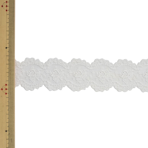 【数量5から】 レースリボンテープ 『チュールレース 62102K 00番色』 MOKUBA 木馬