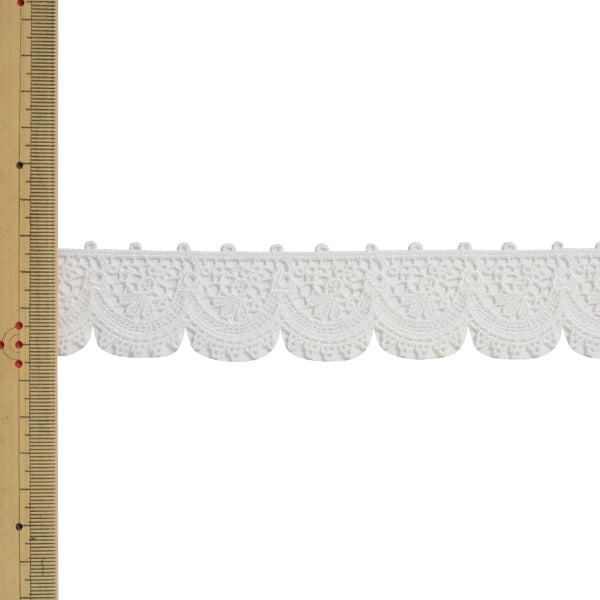 【数量5から】 レースリボンテープ 『ケミカルレース 61435K 00番色』 MOKUBA 木馬