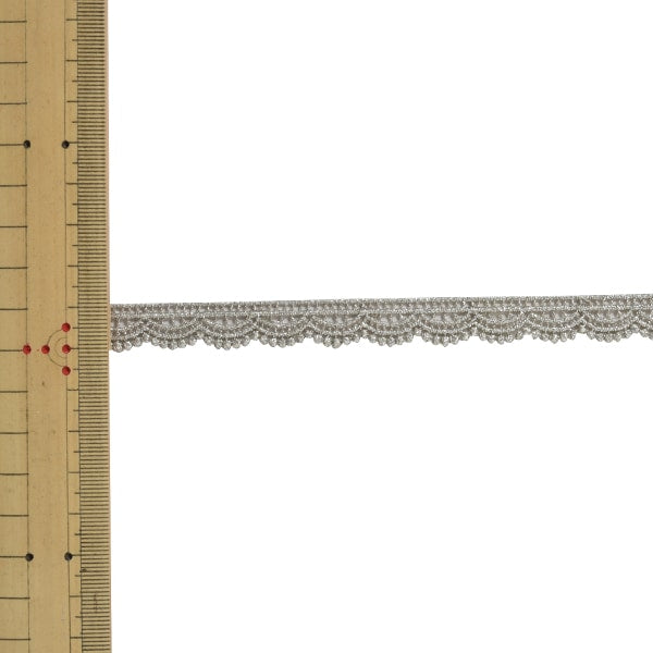 【数量5から】 レースリボンテープ 『メタリックケミカルレース 61705CK 48番色』 MOKUBA 木馬