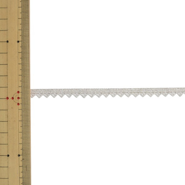 【数量5から】 レースリボンテープ 『メタリックケミカルレース 61707K 00番色』 MOKUBA 木馬