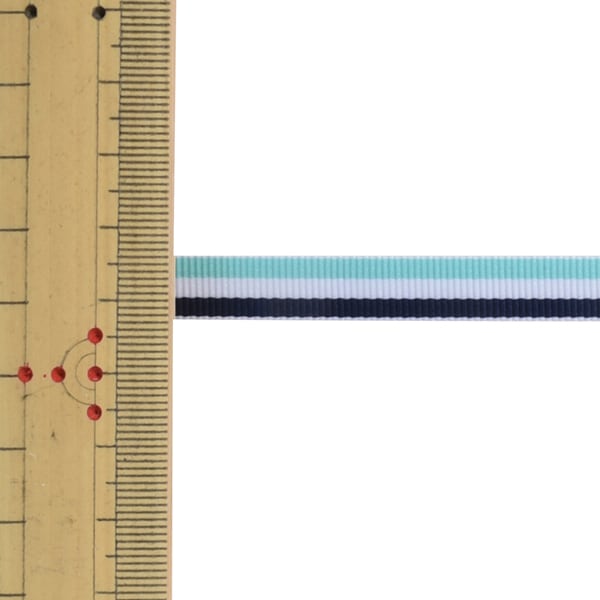 【数量5から】 リボン 『ストライプリボン 650K 幅約9mm 2番色』 MOKUBA 木馬