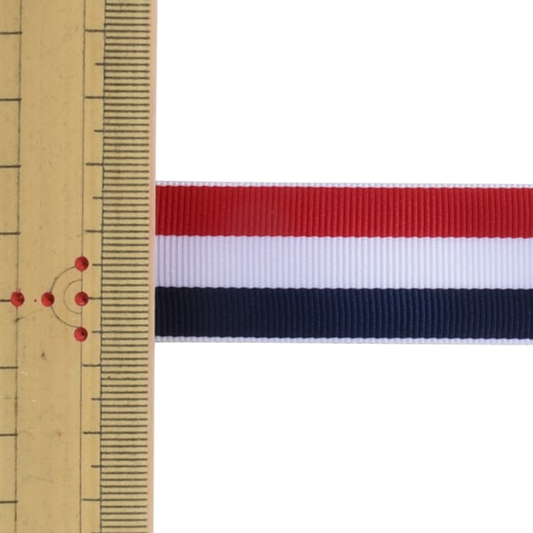 【数量5から】 リボン 『ストライプリボン 650K 幅約2.4cm 1番色』 MOKUBA 木馬