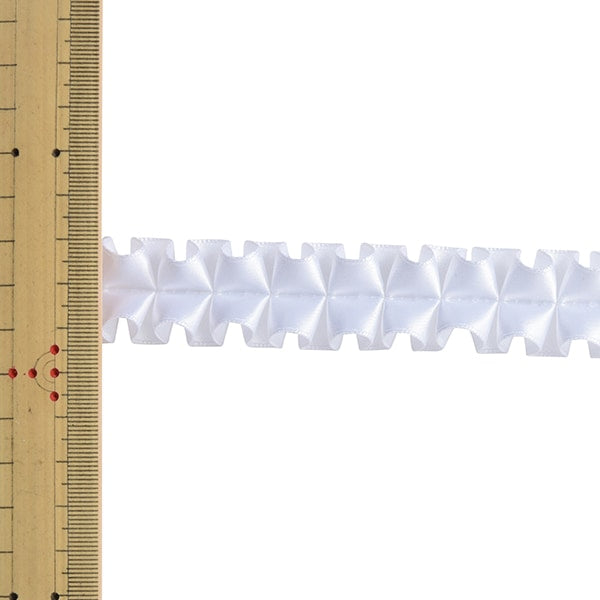 【数量5から】 リボン 『プリーツサテンリボン 幅約2.5cm 2番色』 MOKUBA 木馬