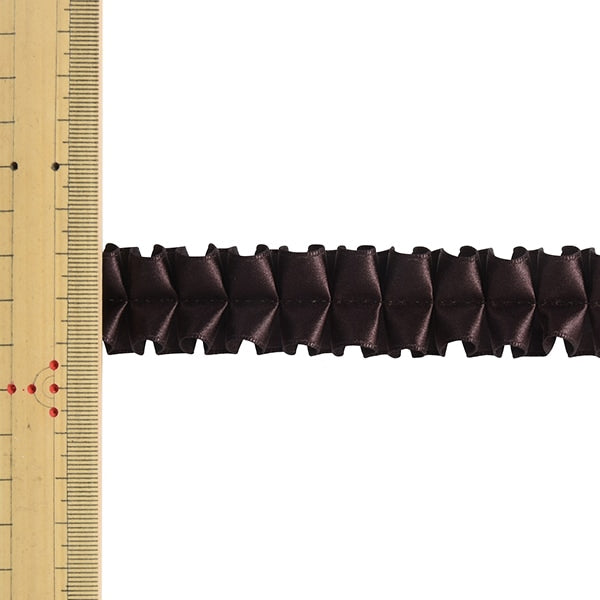 【数量5から】 リボン 『プリーツサテンリボン 幅約2.5cm 7番色』 MOKUBA 木馬