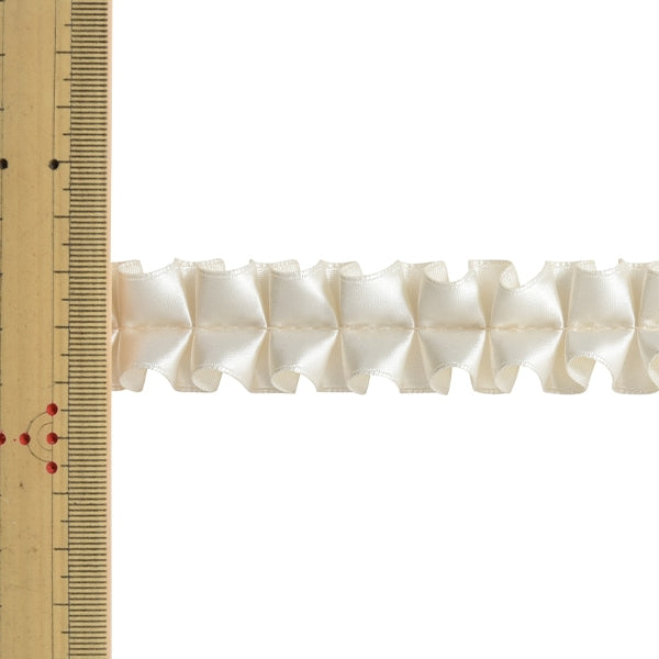 【数量5から】 リボン 『プリーツサテンリボン 幅約2.5cm 12番色』 MOKUBA 木馬