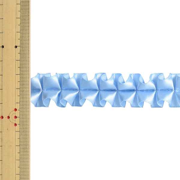 【数量5から】 リボン 『プリーツサテンリボン 幅約2.5cm 23番色』 MOKUBA 木馬