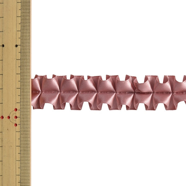 【数量5から】 リボン 『プリーツサテンリボン 幅約2.5cm 65番色』 MOKUBA 木馬