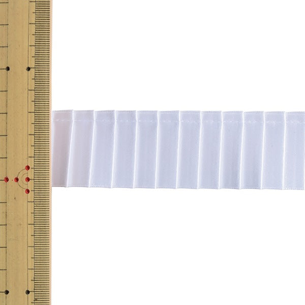 【数量5から】 リボン 『プリーツサテンリボン 幅約3.6cm 2番色』 MOKUBA 木馬