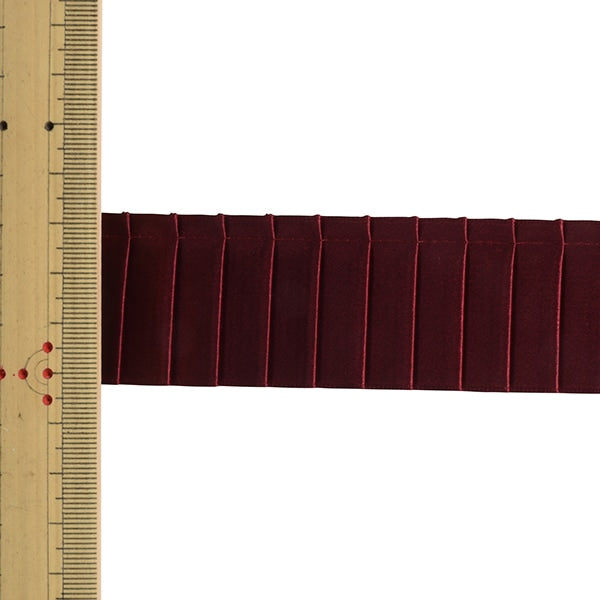 【数量5から】 リボン 『プリーツサテンリボン 幅約3.6cm 28番色』 MOKUBA 木馬