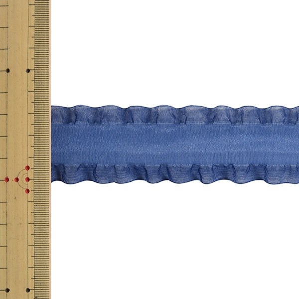 【数量5から】 リボン 『フリルオーガンジーリボン 幅約3.5cm 19番色』 MOKUBA 木馬