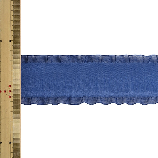 【数量5から】 リボン 『フリルオーガンジーリボン 幅約5cm 19番色』 MOKUBA 木馬