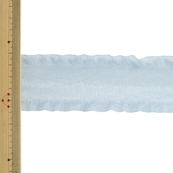 【数量5から】 リボン 『フリルオーガンジーリボン 幅約5cm 23番色』 MOKUBA 木馬