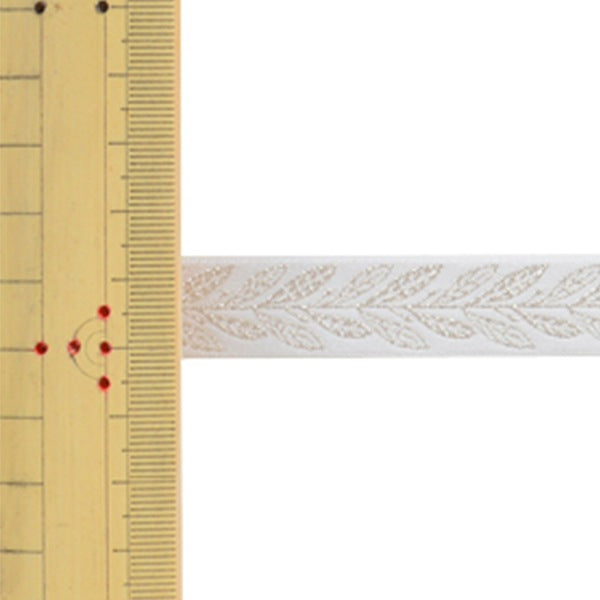 【数量5から】 リボン 『メタリックジャガードリボン 幅約1.5cm 1番色 SIC-2182』