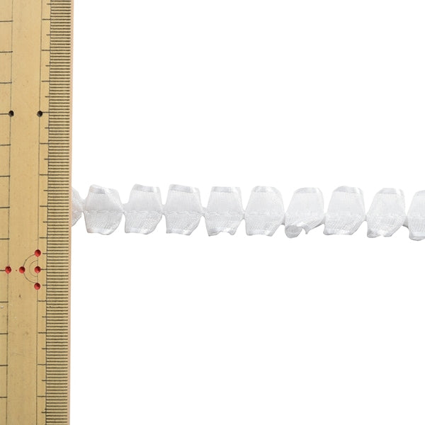 【数量5から】 リボン 『フリルジョーゼットリボン 幅約1.5cm 00番色』 MOKUBA 木馬