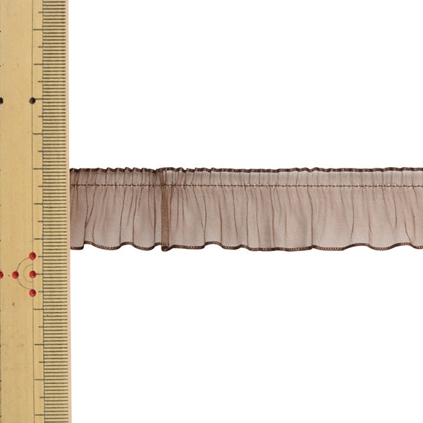 【数量5から】 リボン 『プリーツジョーゼットリボン 幅約2.4cm 8番色』 MOKUBA 木馬