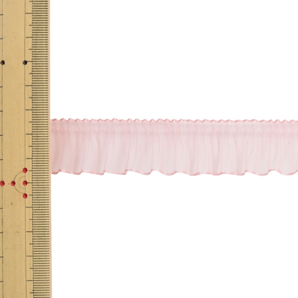 【数量5から】 リボン 『プリーツジョーゼットリボン 幅約2.4cm 40番色』 MOKUBA 木馬