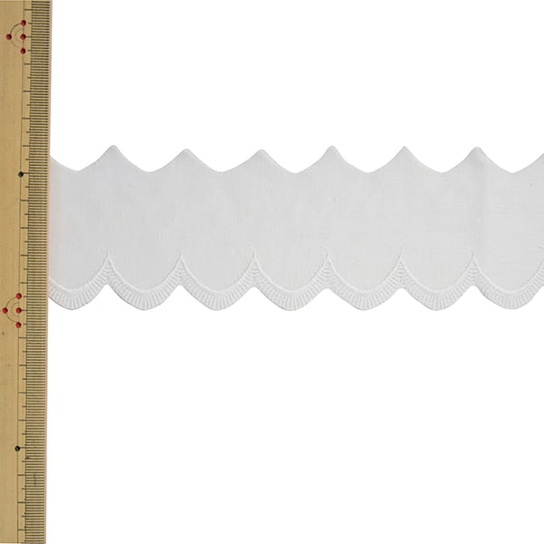 【数量5から】 レースリボンテープ 『コットンレース 60087K 00番色』 MOKUBA 木馬