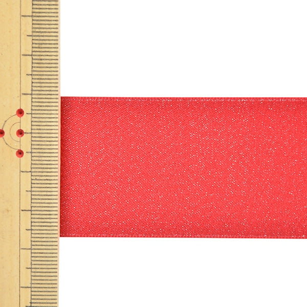الشريط 『تُباع بقطعة واحدة من لؤلؤ الساتان』الشريط العرض تقريبا 3.8 سم × اللفة 3 متر رقم 250 اللون احمر 58867 بوصة
