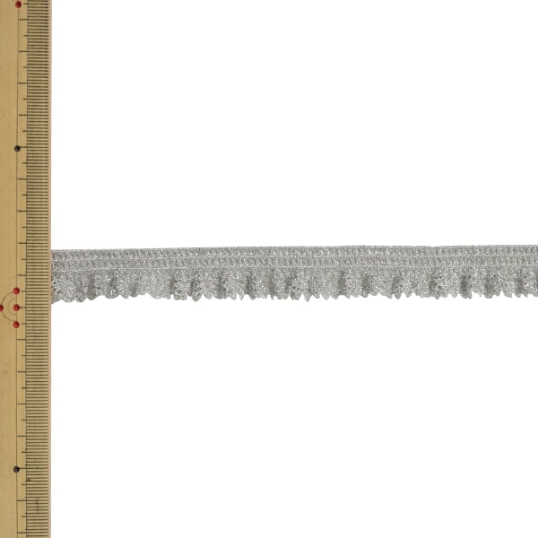 【数量5から】 レースリボンテープ 『ストレッチメタリックトーションレース 65133K 1番色』 MOKUBA 木馬