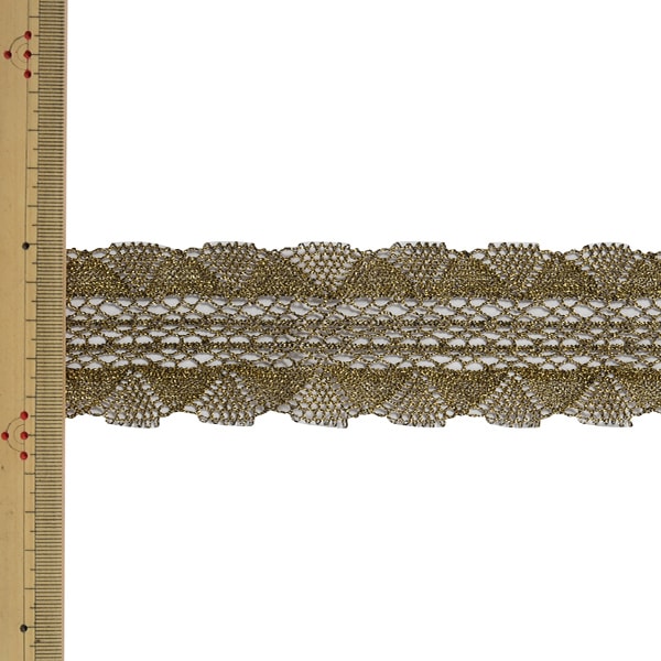 【数量5から】 レースリボンテープ 『メタリックレース 3071K 34番色』 MOKUBA 木馬