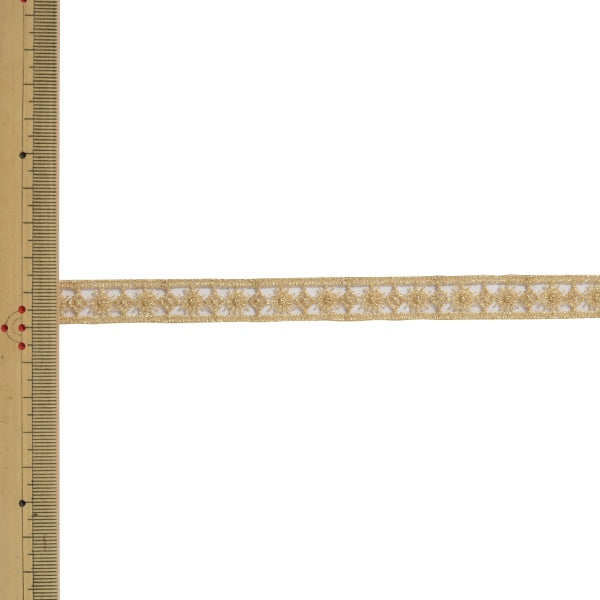 【数量5から】 レースリボンテープ 『メタリックレース 6696K 34番色』 MOKUBA 木馬