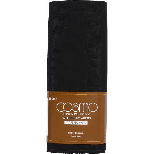 【数量1から】 刺しゅう布 『ジャバクロス65 ブラック 幅約89cm 65101-9』 LECIEN ルシアン cosmo コスモ