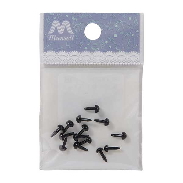 手芸パーツ 『C目 くぎ型 黒 4mm 14個入り B1-CH-a36』