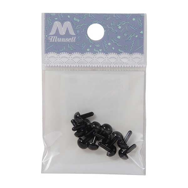 قطع أشغال يدوية "C-eye مسمار على شكل أسود 6 ملم 12 قطعة B1-CH-a38"