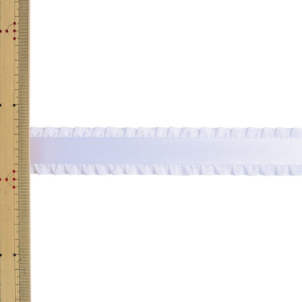 【数量5から】 リボン 『フリルサテンリボン 4895 幅約3.2cm 2番色』 MOKUBA 木馬