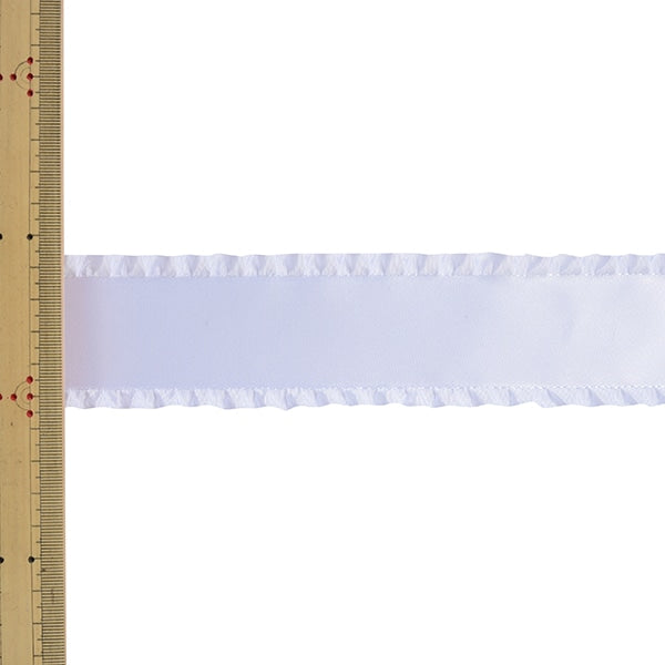 【数量5から】 リボン 『フリルサテンリボン 4895 幅約5cm 2番色』 MOKUBA 木馬