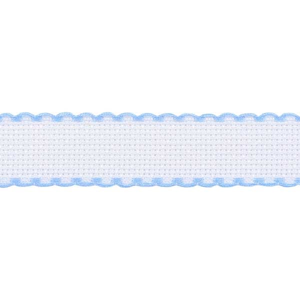 【数量1から】 刺しゅう布 『ZWEIGART (ツバイガルト) アイーダテープ 2.5cm幅 7002-151 水色』 Original Zweigart Handarbeits-Stoff