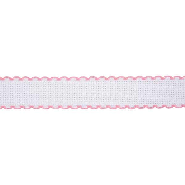 【数量1から】 刺しゅう布 『ZWEIGART (ツバイガルト) アイーダテープ 2.5cm幅 7002-14 ピンク』 Original Zweigart Handarbeits-Stoff