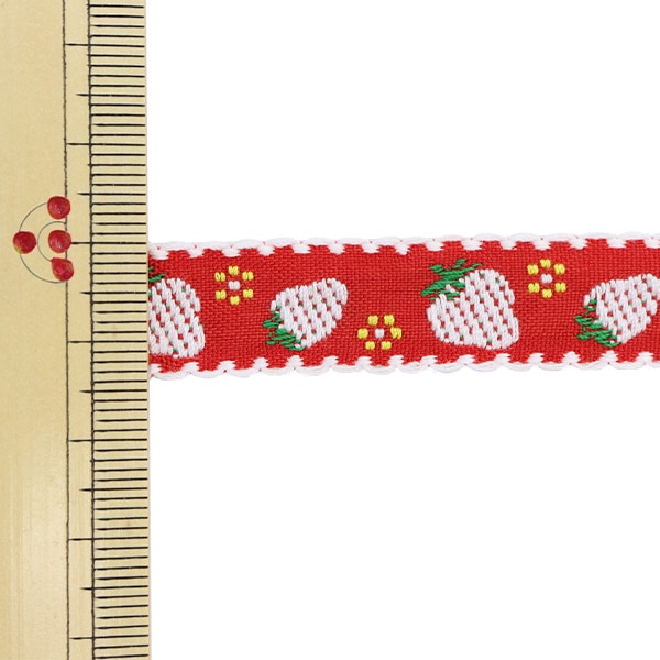 手芸テープ 『チロリアンテープ 3m巻き イチゴ 赤地 TRO-2B』