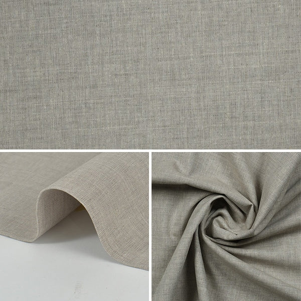 【数量5から】 生地 『先染綿麻スペック 無地 濃ベージュ KW-6966-DKBE』