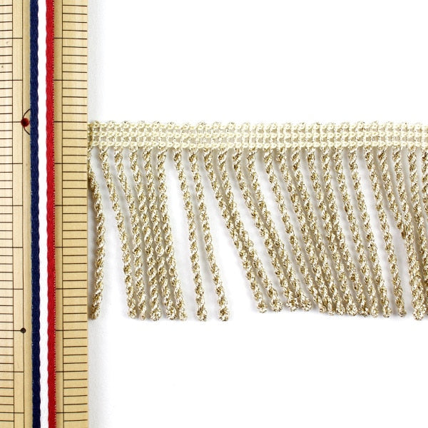 【数量5から】 手芸ブレード 『メタリック撚りフリンジ 幅約5cm 701番色 117-39』