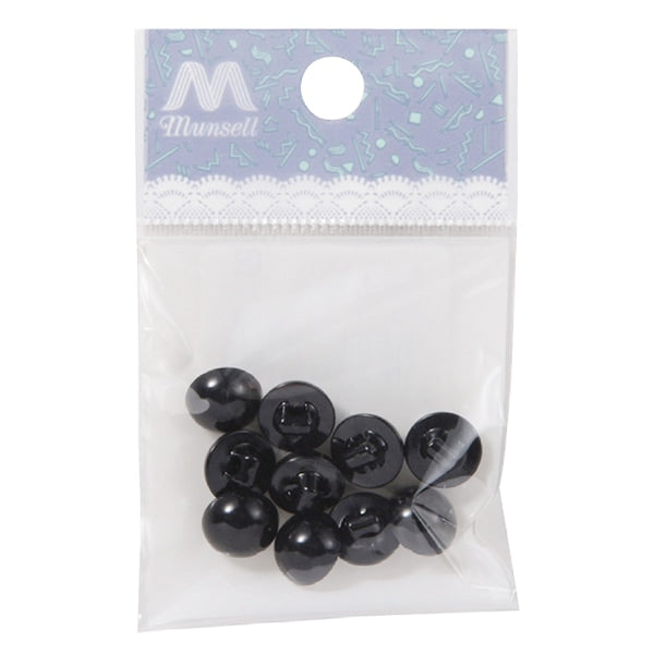 Handicraft part "C eyes button half-round 1cm black 10 pieces B1-ch (A33)"