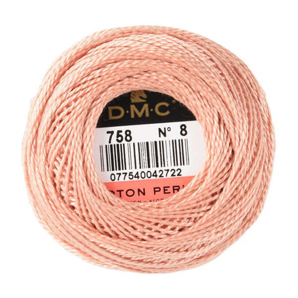 خيط التطريز "DMC رقم 8 خيط التطريز رقم 758 لون" DMC DMC