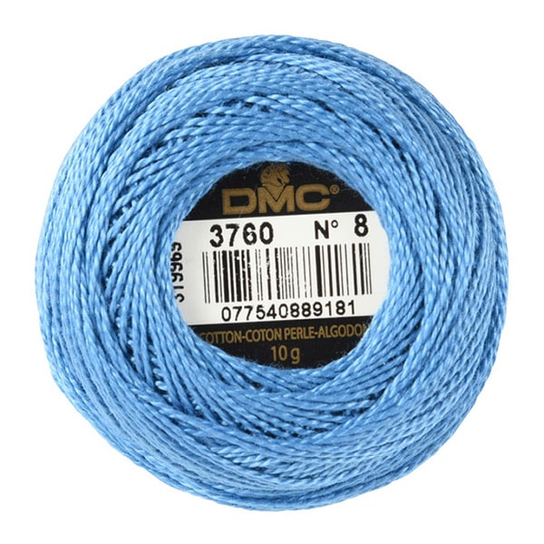 خيط تطريز "DMC رقم 8 خيط تطريز رقم 3760 لون" DMC DMC