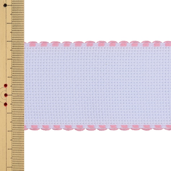 【数量1から】 刺しゅう布 『ZWEIGART (ツバイガルト) アイーダテープ 幅5cm 7107-14 ピンク』 Original Zweigart Handarbeits-Stoff