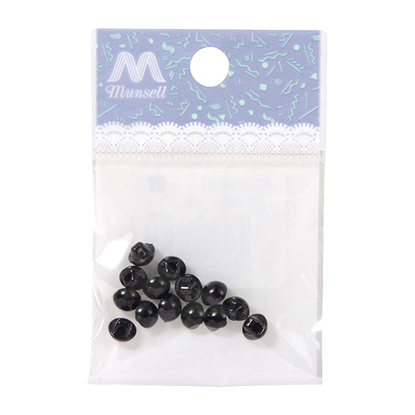 Kunsthandwerk Teil "C Augenknopf Typ schwarz 6 mm 14 Stücke halbrund Button B1-CH (A31)"