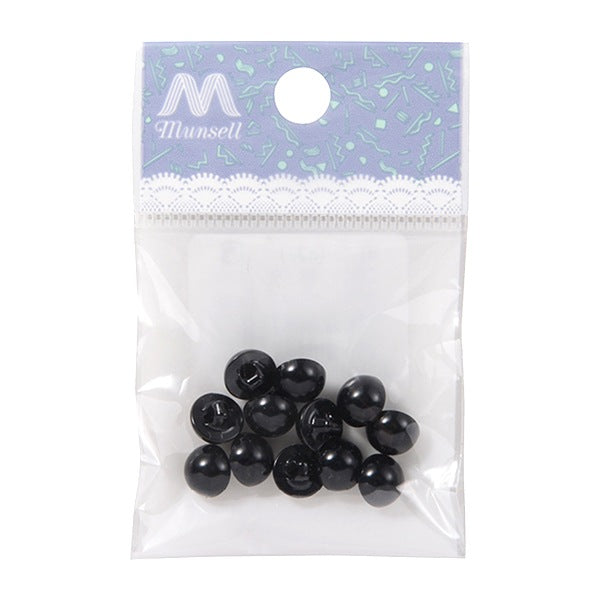 Kunsthandwerksteile "C Augenknopf Typ Black 8mm 12 Stücke halbrunden Knopf B1-CH (A32)"