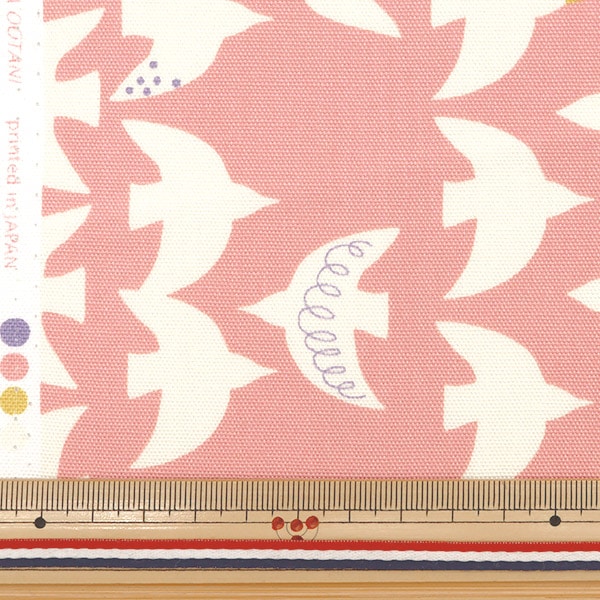 【数量5から】 生地 『オックス onnela(オンネラ) バード ピンク ON10345L-B』