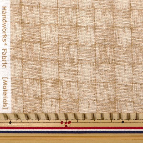 【数量5から】 生地 『オックス 籠目柄 ベージュ SM10358L-A』