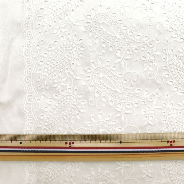 【数量5から】 生地 『綿ローン AOレース オフホワイト M9242076-2』