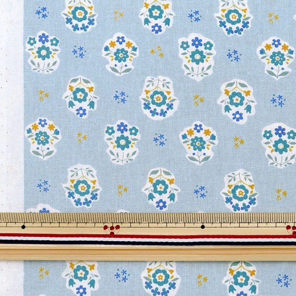 【数量5から】 生地 『シーチング SOPO 花柄 ミント 850356-1-3』