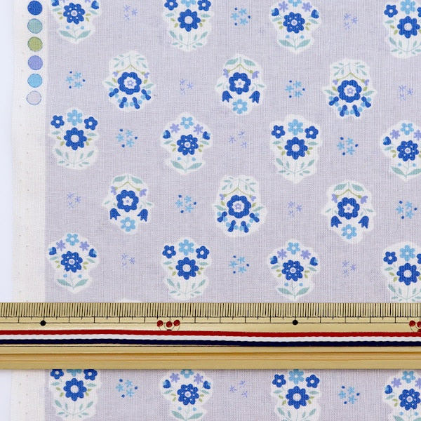 【数量5から】 生地 『シーチング SOPO 花柄 グレー 850356-1-4』