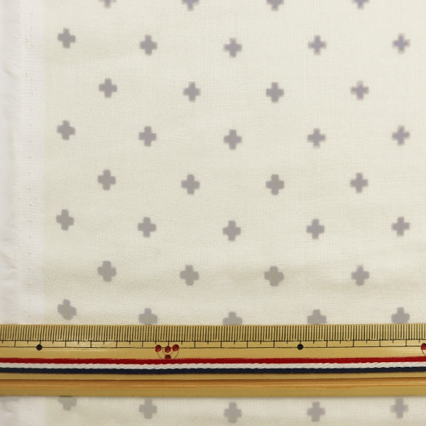 【数量5から】 生地 『抗ウイルス機能繊維CLEANSE®(クレンゼ®) Wガーゼ クロス柄 ホワイト ZE10360L-E』