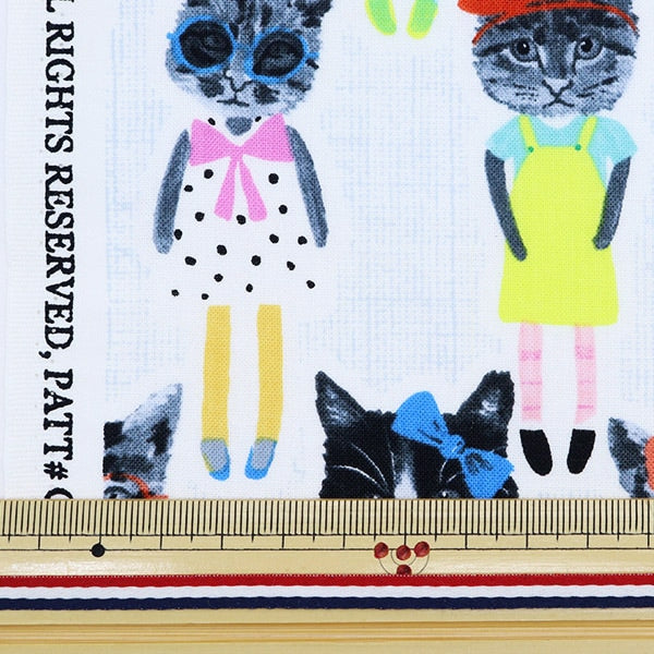 【数量5から】 生地 『インクジェットプリント ねこ CAT-C8331』 USAコットン