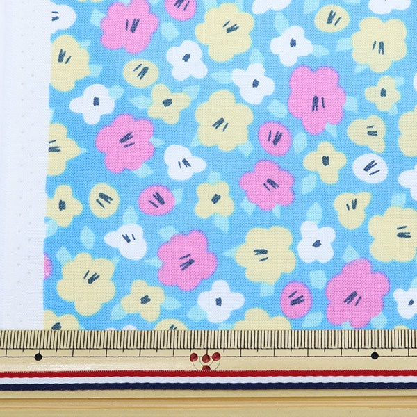 【数量5から】 生地 『インクジェットプリント サマーデイジー 1795-IBIZA』 USAコットン