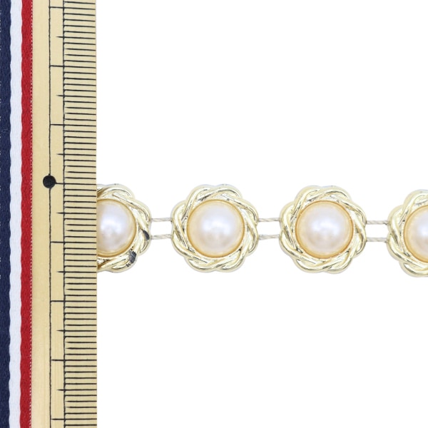 【数量5から】 手芸ブレード 『イミテーションブレード 幅約1.6cm パール 円 GY-43-18-18』